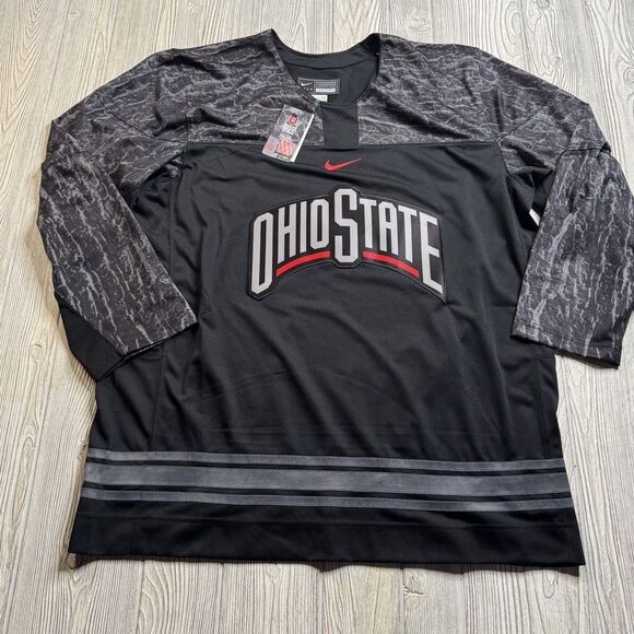 Ohio State Buckeyes Nike Team Black Hockey Jersey Spellout Mens XXL Blackout NWT - Picture 1 of 11
